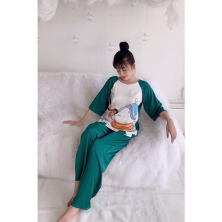 bộ lụa latin cổ tròn quần dài