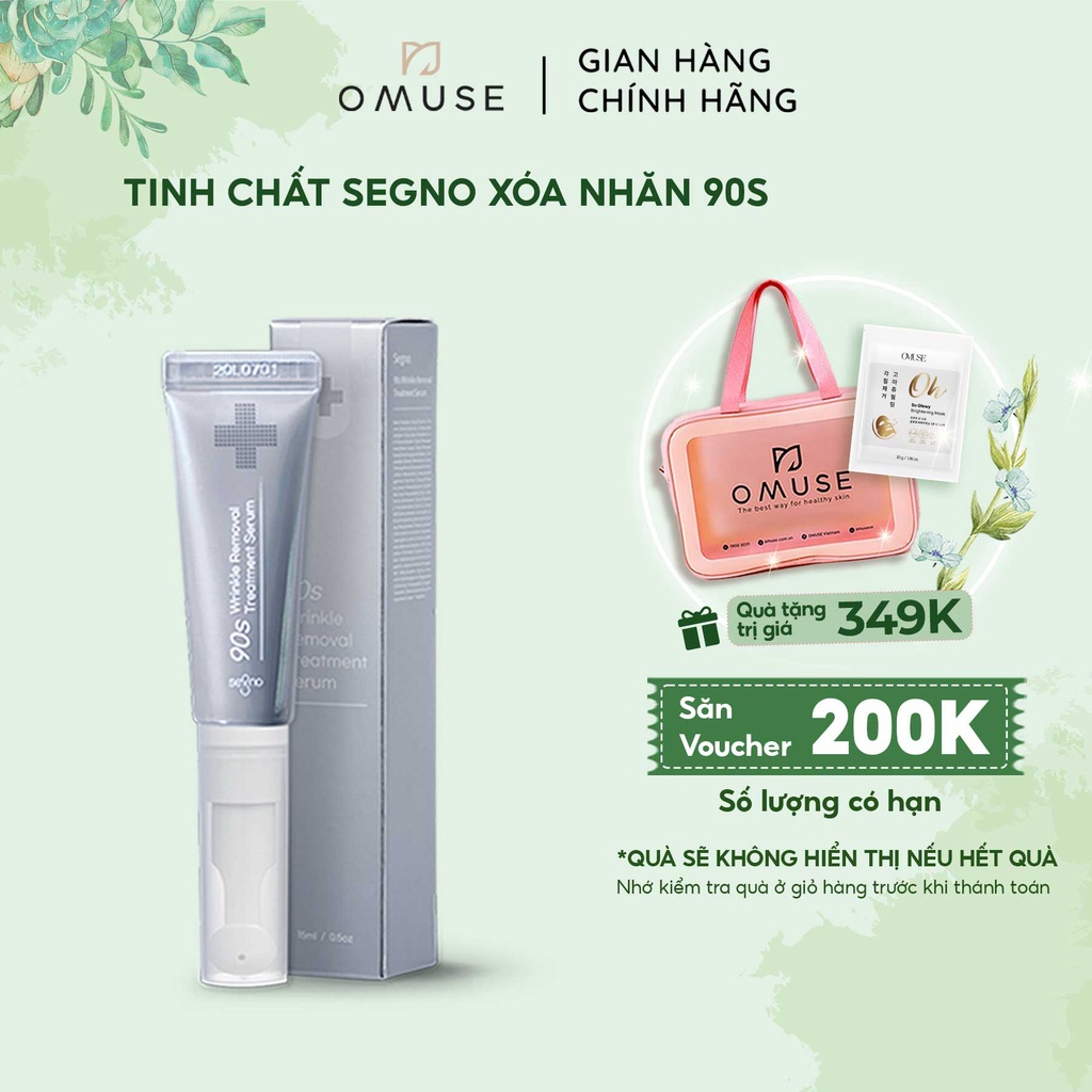 [Mã COSOMUSE giảm tối đa 90k đơn từ 800k] Serum 90s Segno xóa nhăn, tăng sinh collagen, chống lão hóa da 15ml - Hàn Quốc