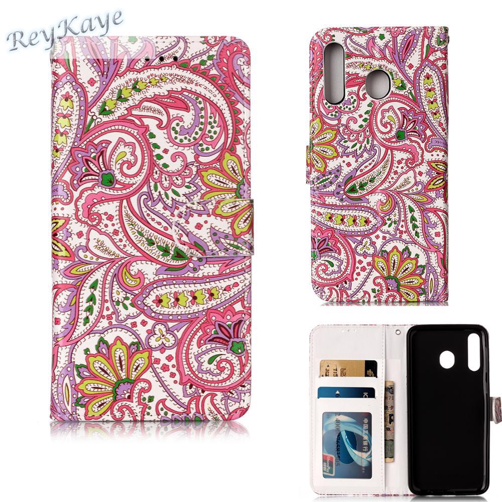 Ốp lưng Samsung galaxy A20 A30 A40 dễ thương Sơn dầu PU Ví da, Bao Da M30 Panda Owl Butterfly chống nứt Đế đứng | BigBuy360 - bigbuy360.vn