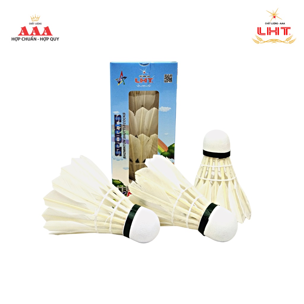 Cầu Lông AAA 3 quả - Loại Cánh Vịt [Chính hãng AAA-LHT]