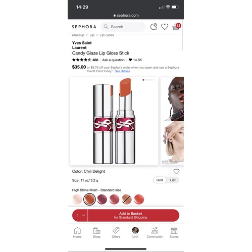 Son YSL Candy Glaze Lip Gloss Stick