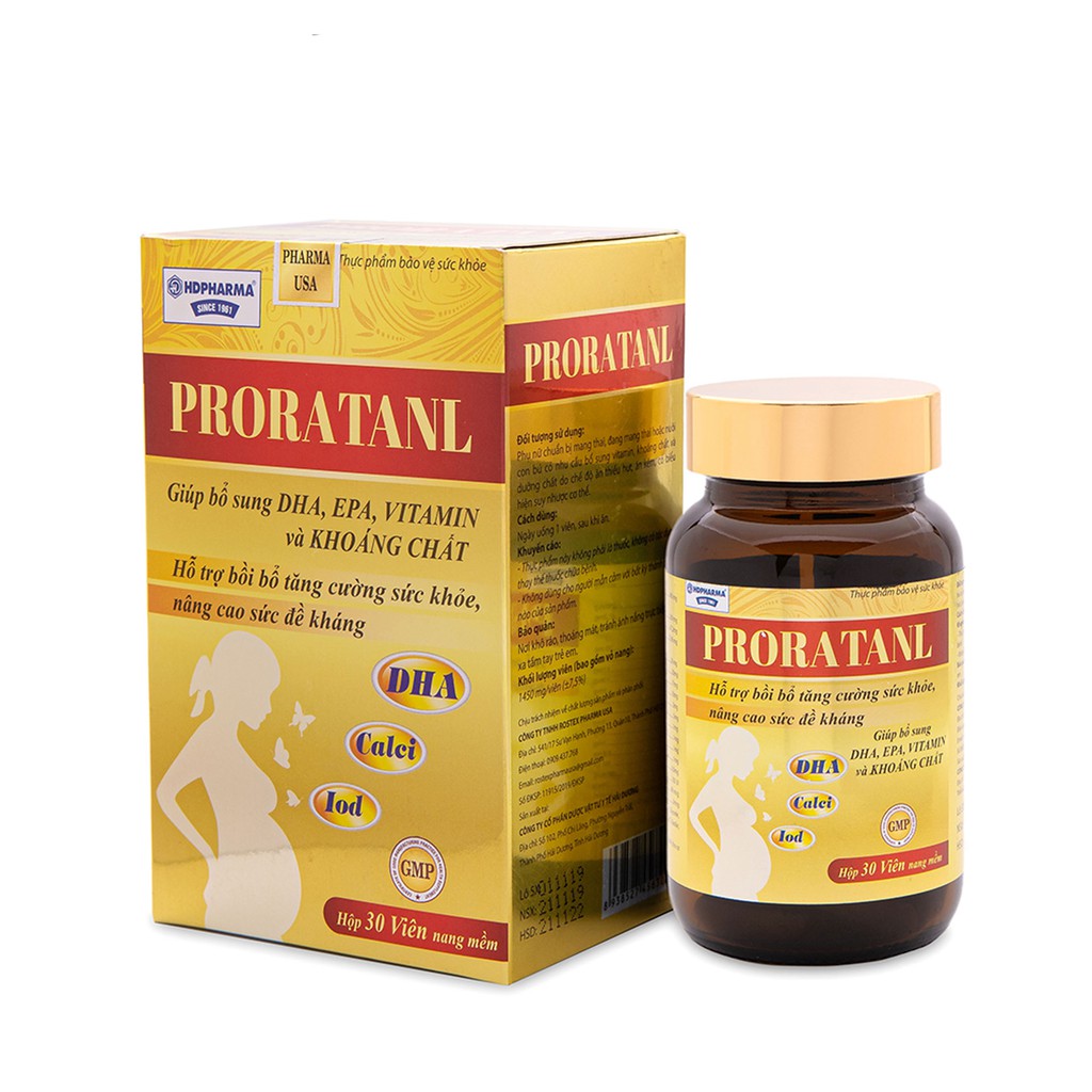 Proratanl DHA bô sung vitamin khoáng chất và acidfolic cho bà bầu mẹ mang thai