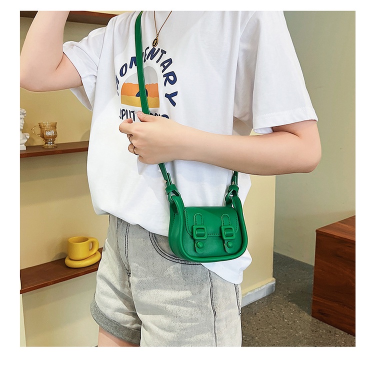Túi Đeo Chéo mini Màu Trơn Phong Cách retro Thời Trang Mùa Hè 2022 Dành Cho Bạn Nữ