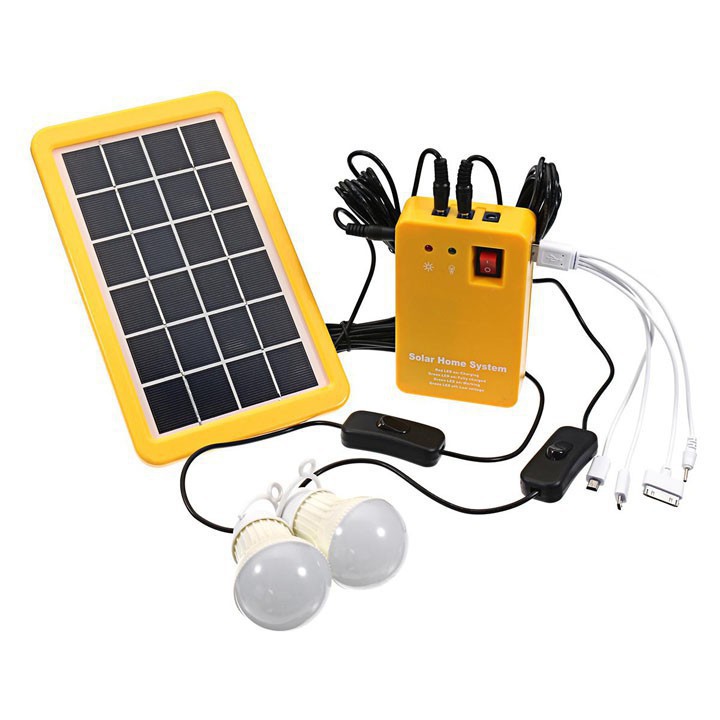 Máy phát điện mini năng lượng mặt trời dùng 3W cho2 bóng+Sạc cho điện thoại 5vol+3 cỏng ra 3.7vol-cho đi phượt, cắm trại