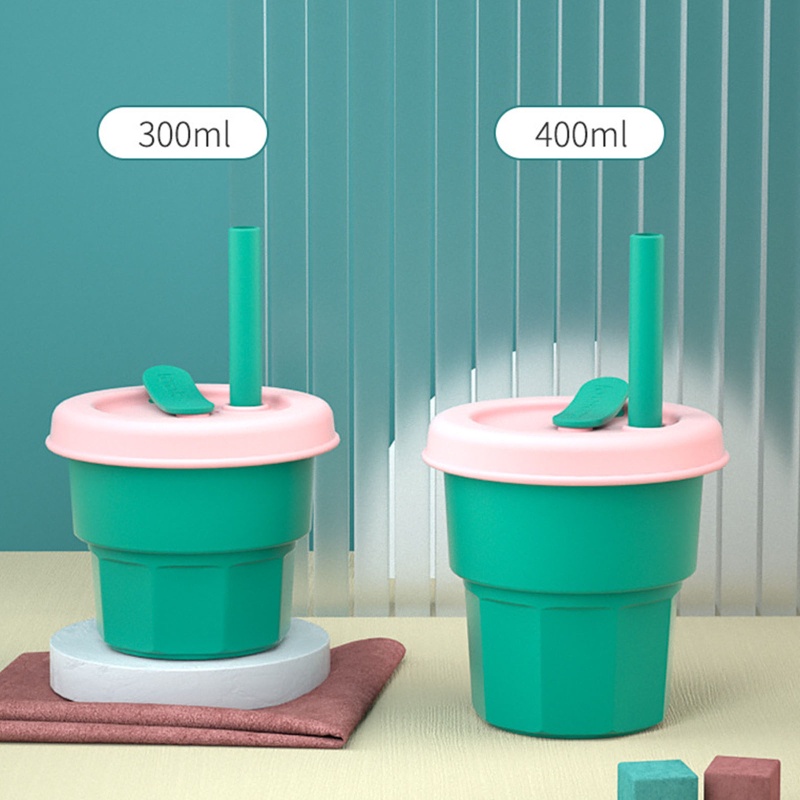 Bình Nước Silicone Có Ống Hút Gấp Gọn Tiện Lợi Dành Cho Bé