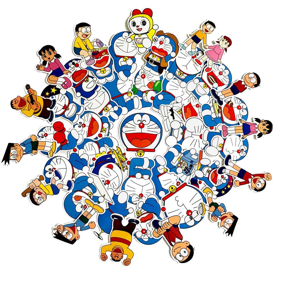 Nhãn Dán Trang Trí Sổ Tay Nhật Ký Hình Doraemon Màu Ngà