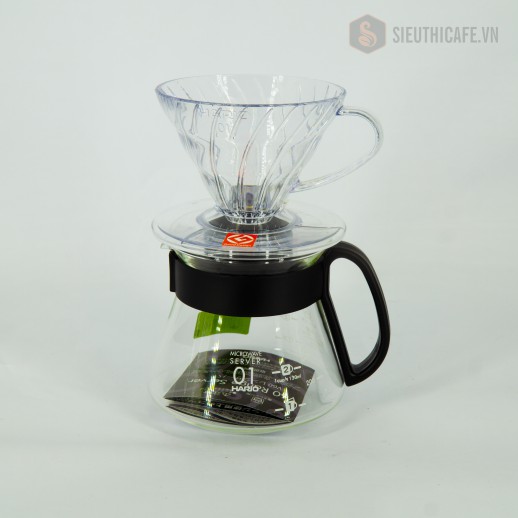 BỘ SẢN PHẨM PHA CÀ PHÊ HARIO – SET DRIPPER V60 – 01 PLASTIC – JAPAN