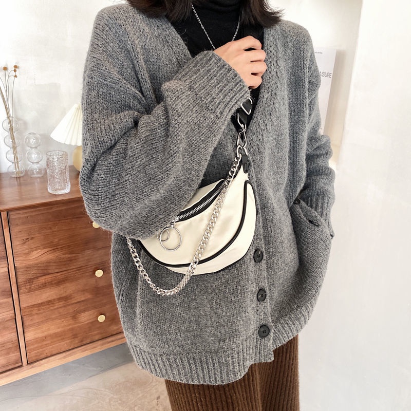 Túi bao tử túi mini dây xích cá tính túi đeo chéo thời trang túi đeo vai nữ