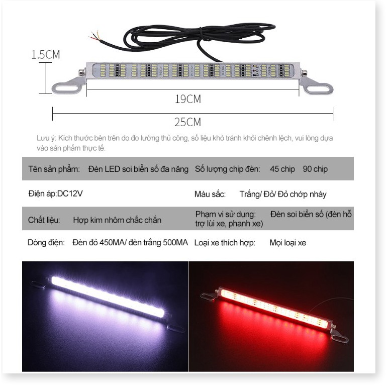 Đèn led hỗ trợ lùi xe siêu sáng cảnh báo an toàn 45LED chíp Gia Dụng SG