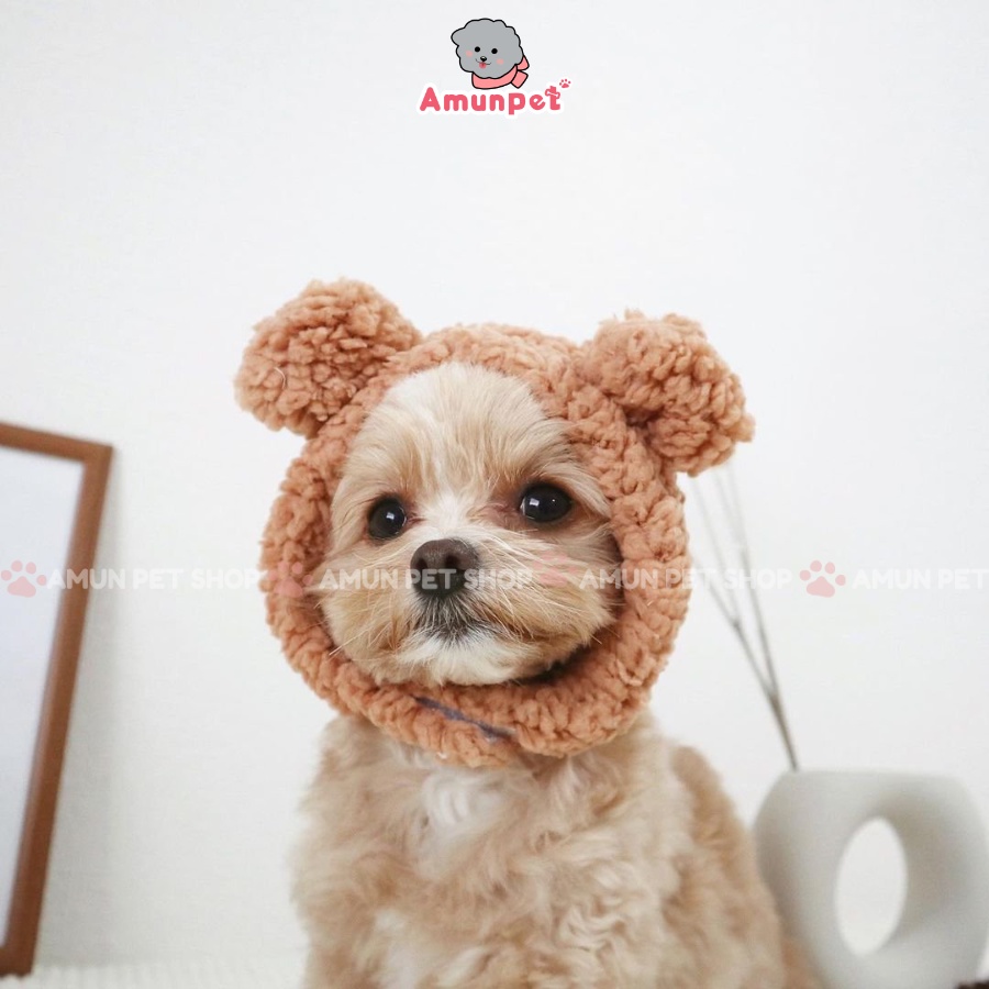 Mũ Lông Cho Thú Cưng Tai Gấu Thỏ Hoá Trang Cosplay Mũ Nón Đội Cho Chó Mèo Dễ Thương Chất Liệu Lông Cừu Cao Cấp Giá Rẻ Am