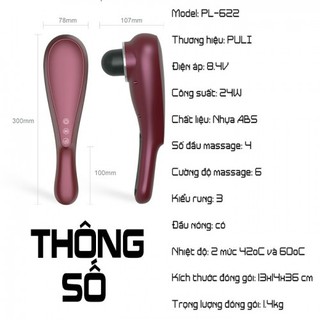 Máy massage cầm tay PL-622 - 4 đầu, pin sạc