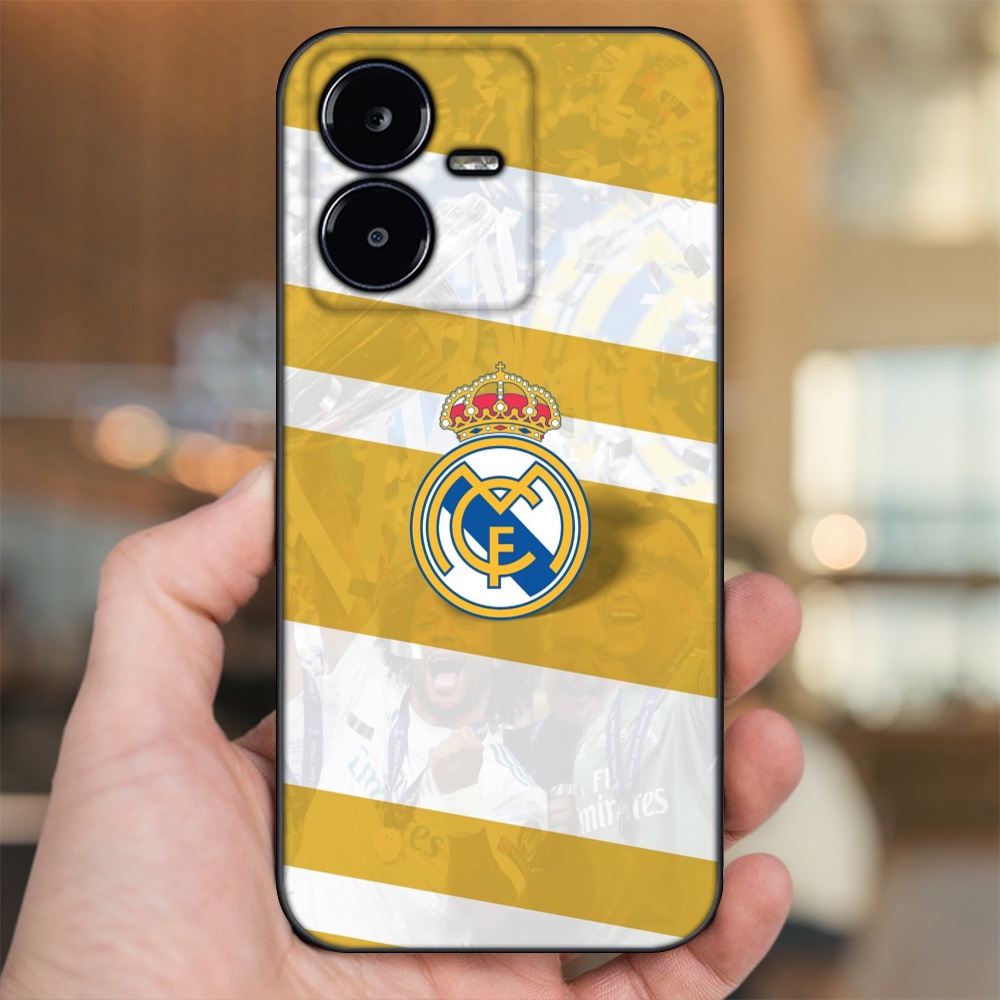 Ốp lưng Vivo Y22s viền đen in hình Real Madrid
