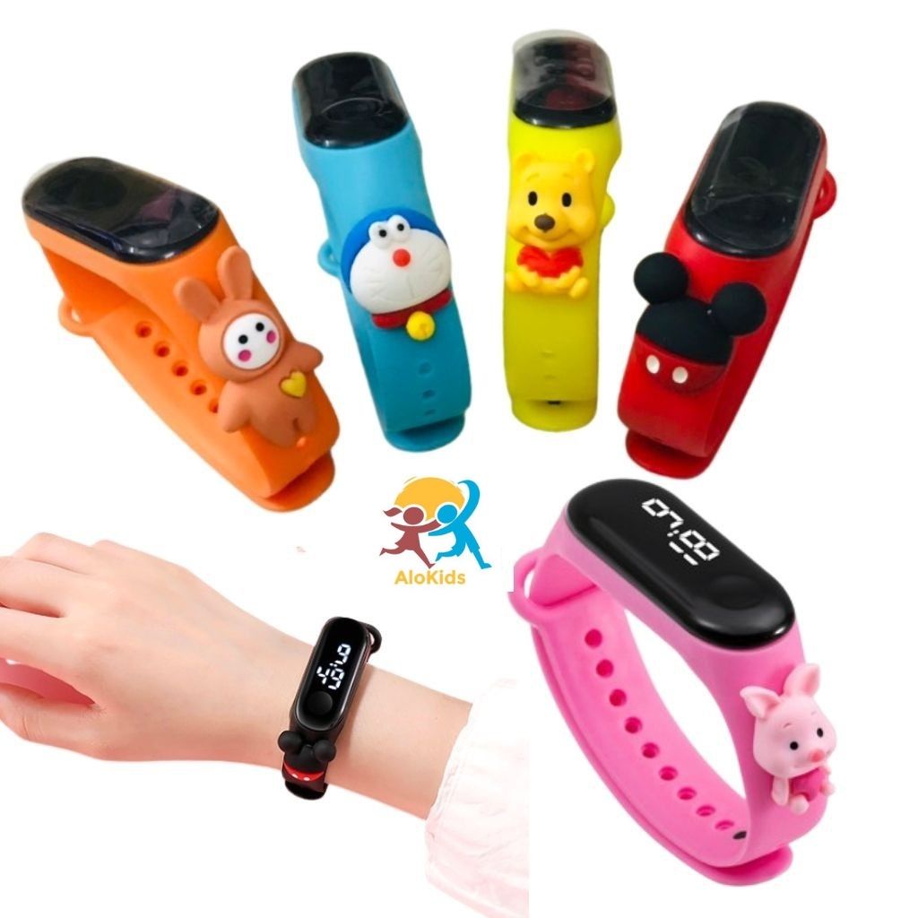 Đồng Hồ Led Hoạt Hình Thông Minh Chống Nước Thể Thao Cho Bé Trai Và Bé Gái, Alokids TB