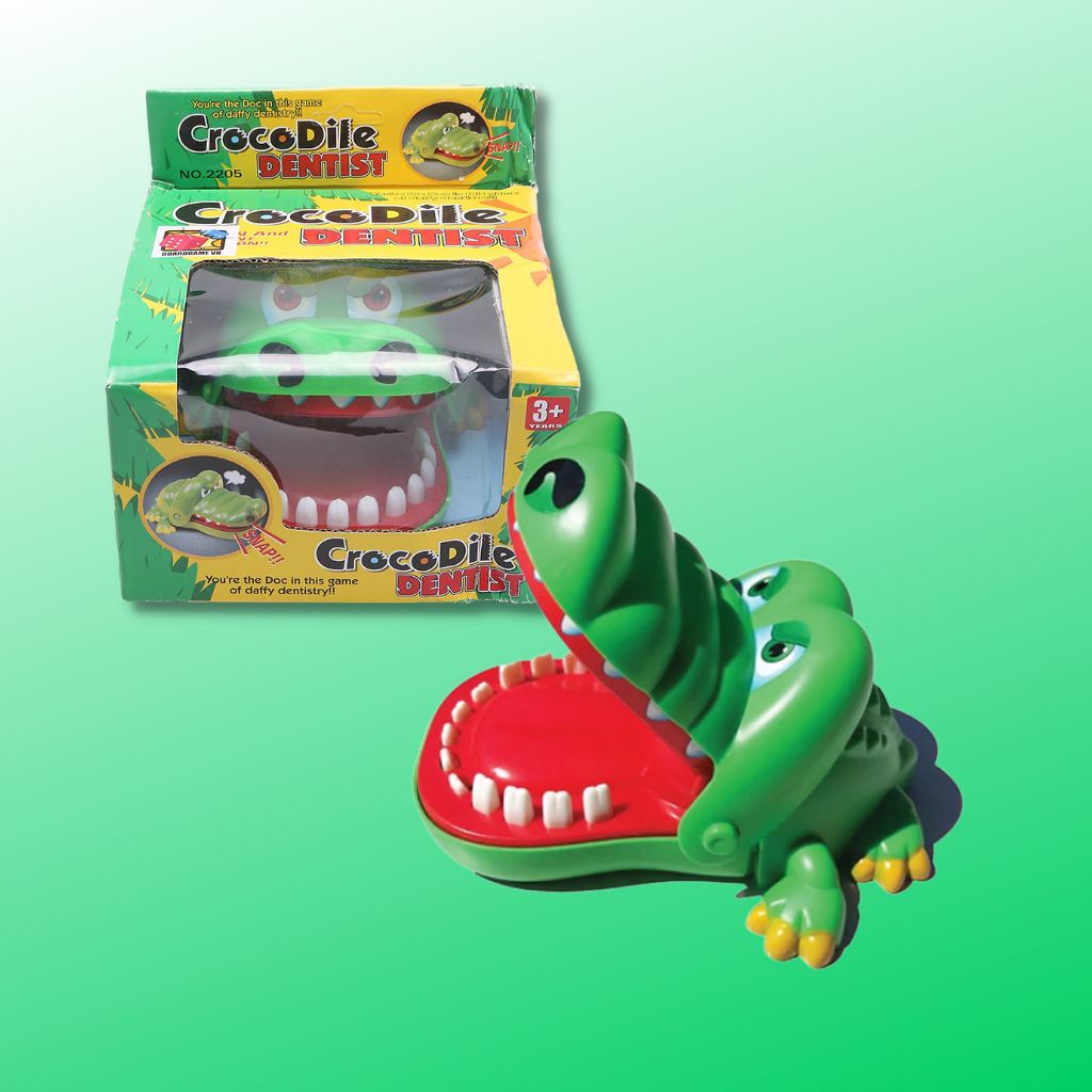 Đồ chơi khám răng cá sấu, cá sấu cắn tay, cỡ lớn bằng nhựa đồ chơi giải trí cho các bé