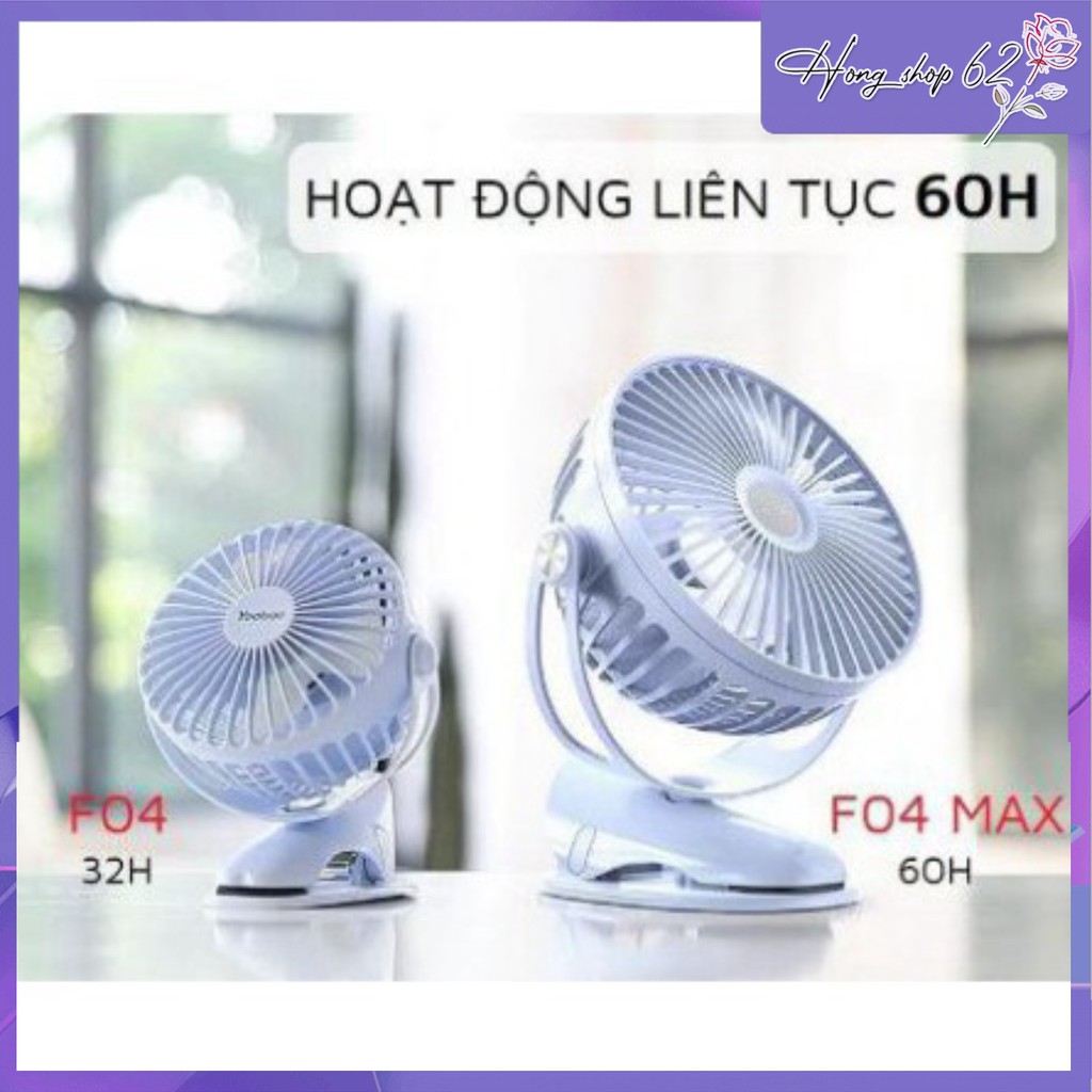 [ Bản Đặc Biệt ] Quạt tích điện để bàn Mini Yoobao kẹp Y-F04 MAX quay 360 độ Pin cực khỏe 10000 mAh