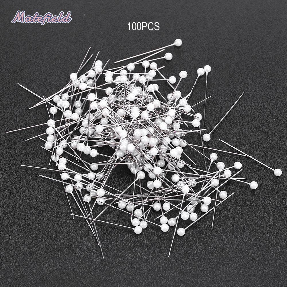 Set 100 kim đầu tròn ngọc trai dùng để may trang phục đám cưới dành cho cô dâu