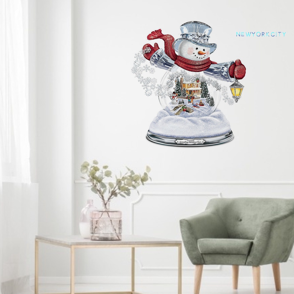 Đề Can Dán Trang Trí Giáng Sinh Bằng Pha Lê Giả Hình Cây Và Người Tuyết Thời Trang Sáng Tạo