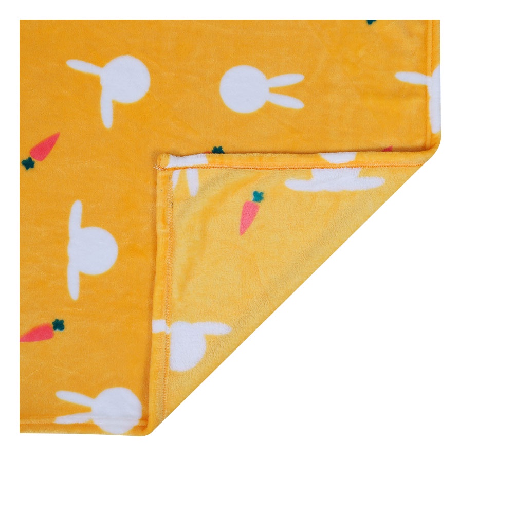 HomeBase HL Chăn mền nỉ du lịch văn phòng Polyester H152xW127cm Màu Vàng