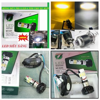 [FREESHIP] ĐÈN XE MÁY LED BI CẦU H4, U96 - PHA LED 6 TIM 35W SIÊU SÁNG GẮN MỌI XE