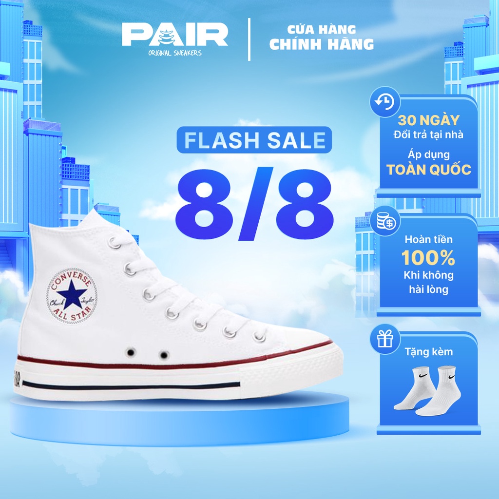Giày sneaker Converse 1970s White chính hãng cho nam nữ cao cổ full box Present Original Sneakers