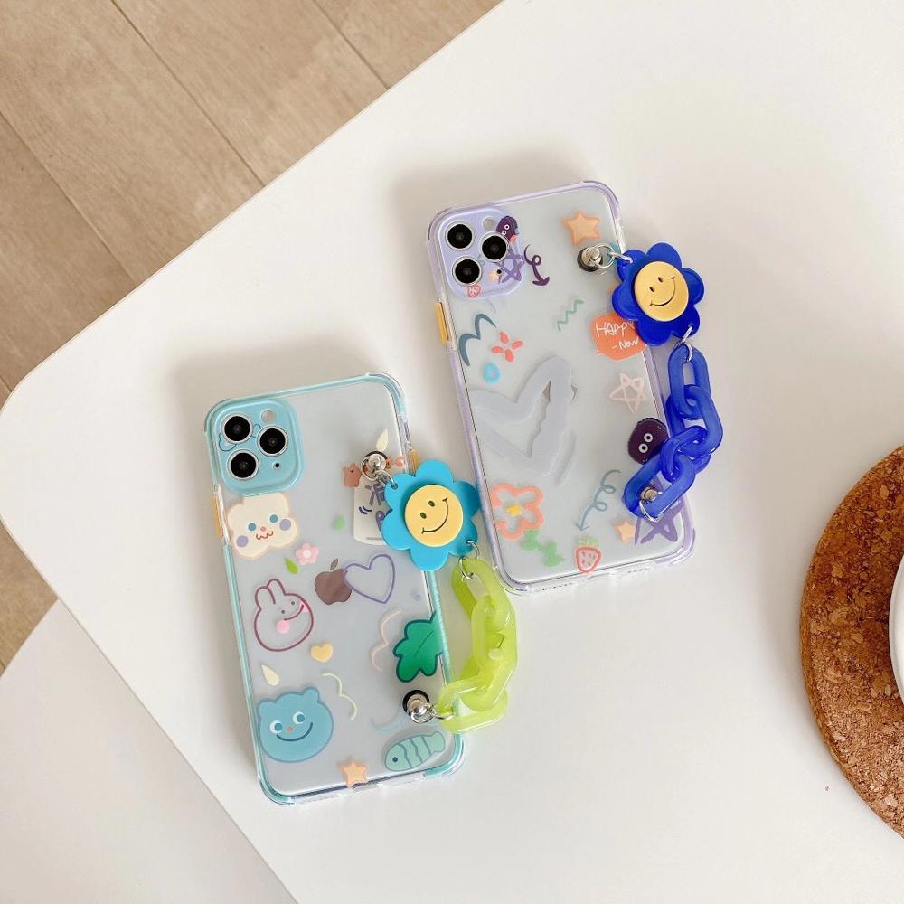 Sunny Colorful zoo Animals Cute For iPhone 11 Pro Max XR XS Max 7S 8 7 Plus Shockproof Soft TPU Silicone Clear Cover