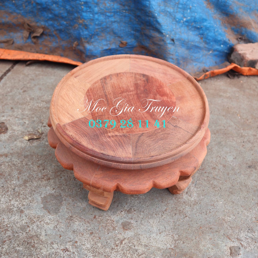 Đôn Đế tròn kỷ váy kê đồ gỗ hương trang trí cao 18cm