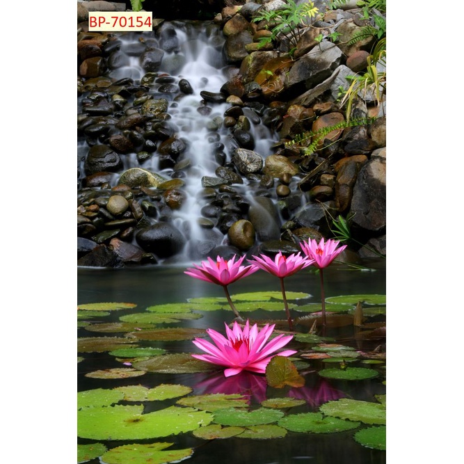 Tranh 3d thác nước chảy trong lành thác nước cao, hùng vĩ và đẹp vào bậc nhất