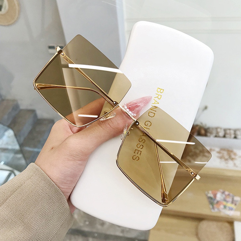 Kính Mát Nửa Gọng Kim Loại Phong Cách Retro Hàn Quốc Thời Trang Dành Cho Nữ