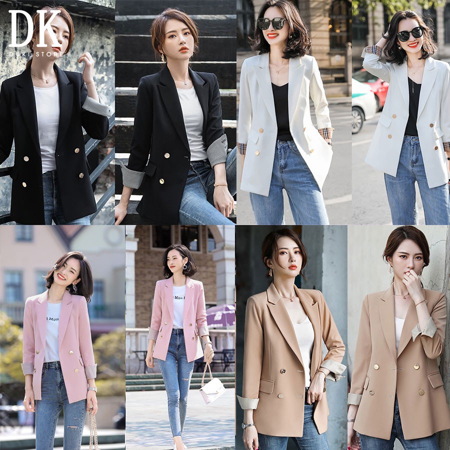GIẢM 40% Áo Vest Nữ Blazer 2 lớp kiểu dáng dài Hàn Quốc cực sang - DUKI STORE