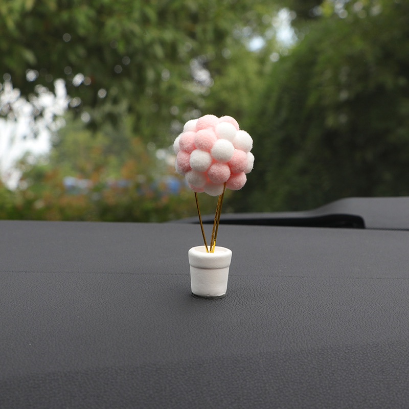 Bong Bóng Lông Xù Nhiều Màu Mini Trang Trí Xe Hơi