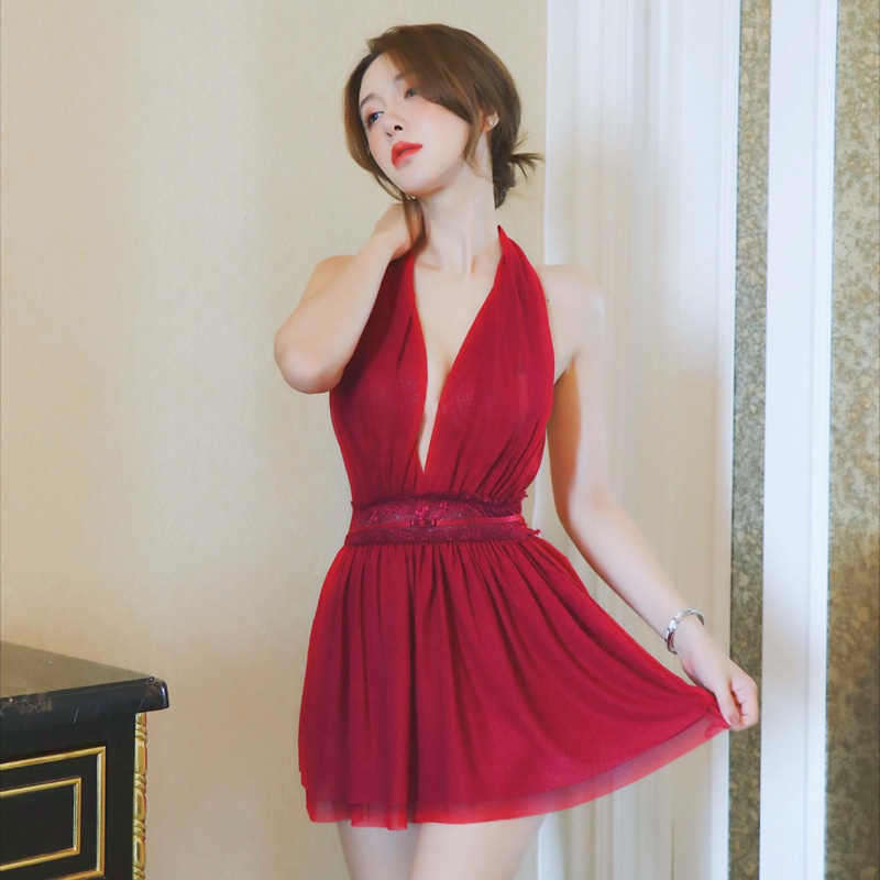 Váy ngủ sexy đầm ngủ gợi cảm voan cao cấp hở lưng quyến rũ( tặng kèm quần chip lọt khe) VN31