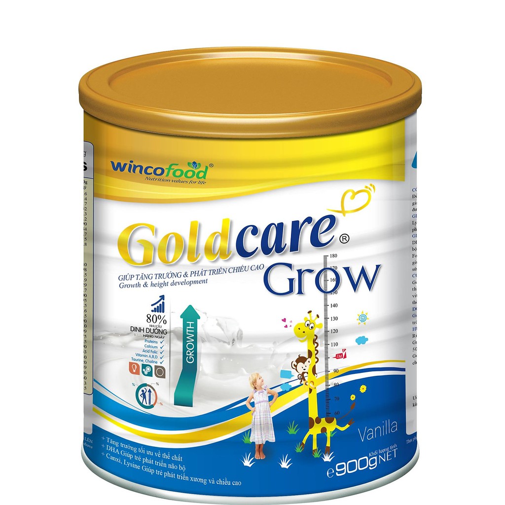 Sữa bột Wincofood Goldcare Grow 850g - Hỗ trợ phát triển chiều cao