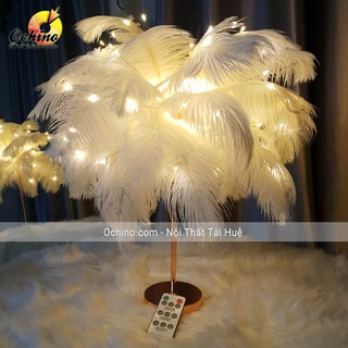 Đèn Lông Vũ, Đèn Ngủ Để Bàn Trang Trí Có điều khiển Từ Xa (Hàng Có Sẵn)