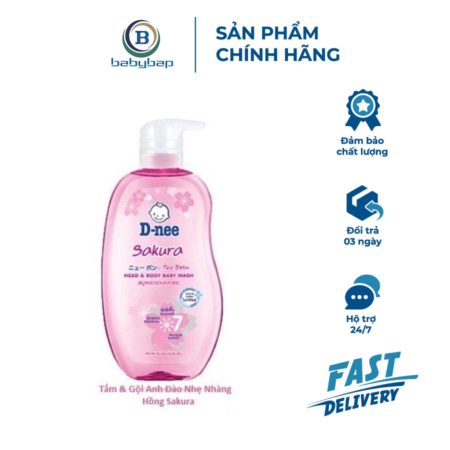 Sữa Tắm Gội Toàn Thân Dnee 380ml/800ml Không Làm Cay Mắt Bé
