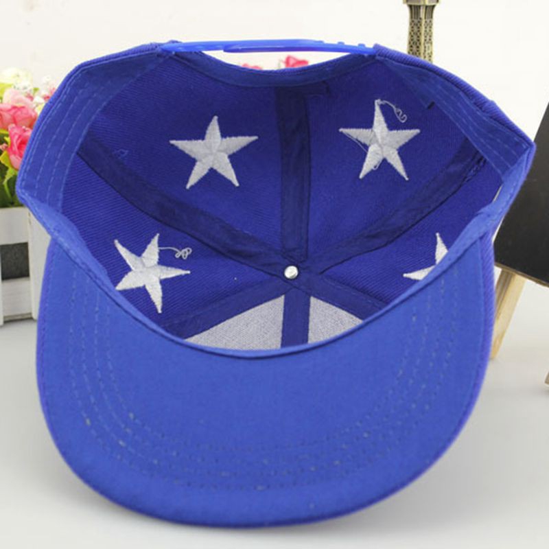 5-13Yrs Kid's Baseball Caps Embroidery Star Flat Brim Hats Adjustable Boys Fashion Hip Hop Ball Cap