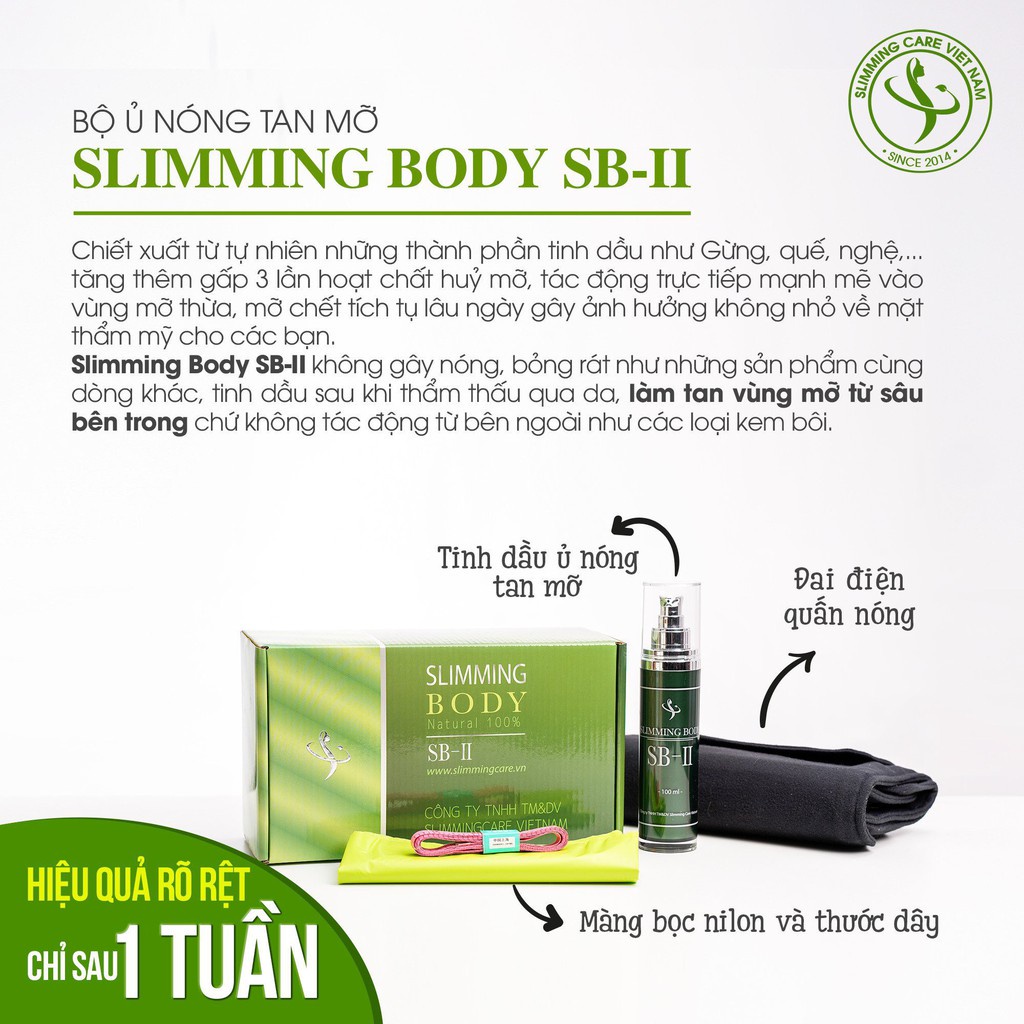Bộ Ủ Nóng Slimming Body SBII Phiên Bản Cải Tiến Đai Nịt Quấn Ủ Nóng Giúp Tan Mỡ Bụng GIảm Eo