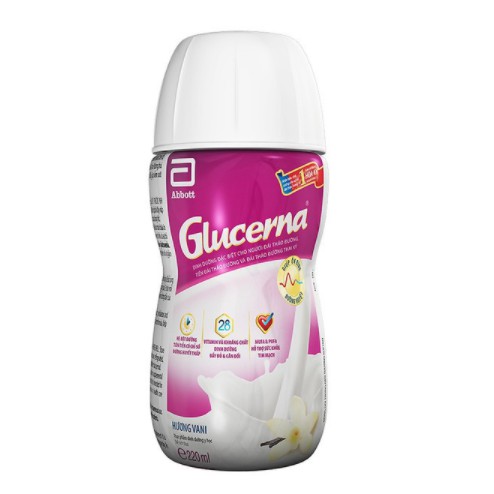 Sữa nước Glucerna Hương Vani Chai 220ml dành cho người tiểu đường - Hàng chính hãng, date mới nhất