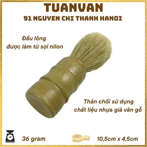 Chổi quét kem cạo râu, bọt cạo râu (Mẫu thân nhựa giả vân gỗ)