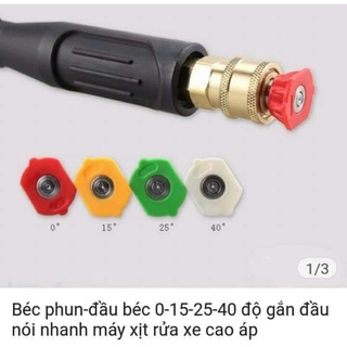 Bộ 4 Béc phun - Đầu béc gắn súung xịt rửa của máy rửa xe áp lực cao
