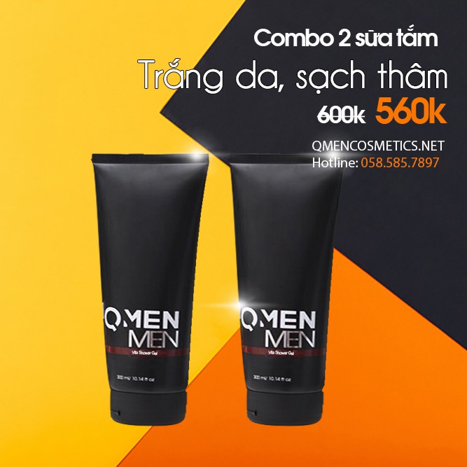 COMBO 2 SỮA TẮM TRẮNG DA The MEN QMEN VITA SHOWER GEL THÁI LAN
