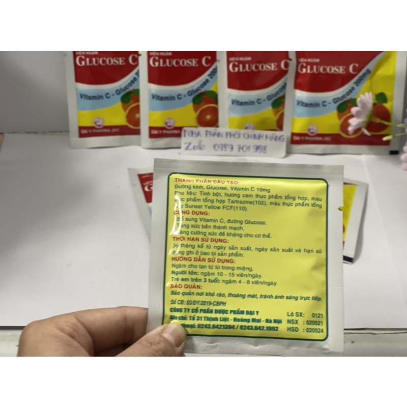 Combo 10 gói C ngậm tăng đề kháng bổ sung vitamin C mẫu mới cải tiến ngon hơn zai hơn