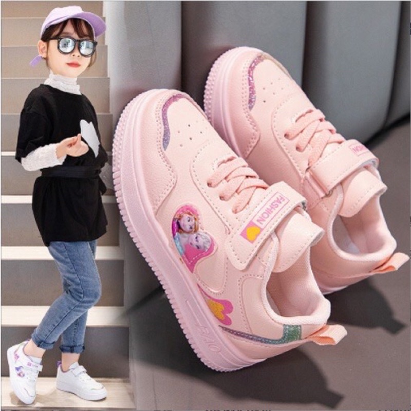Giày thể thao Elsa quai dán đế chống trơn trượt bé gái size 26-36