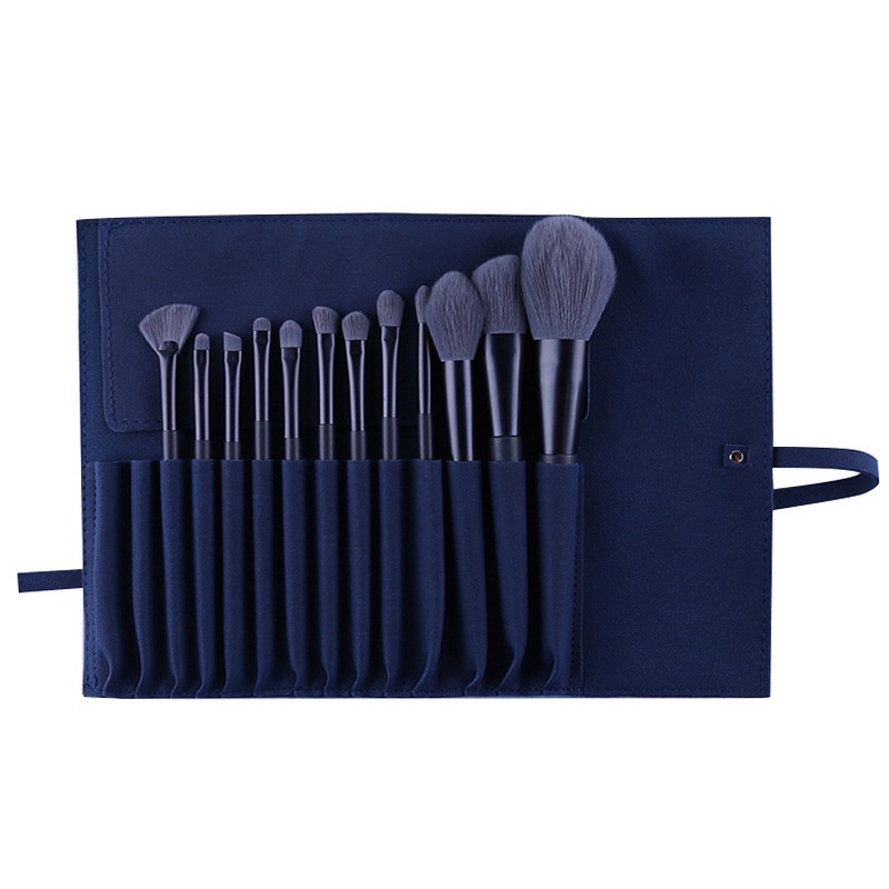 Bộ cọ makeup cá nhân Zoreya 12 cây cọ trang điểm bao gài màu xanh