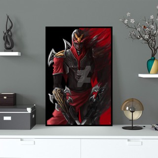 Tranh Treo Tường Liên Minh Huyền Thoại Zed, In Trên Chất Liệu Canvas Siêu Bền