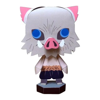 (Đọc kĩ mô tả) 04 - Mô hình giấy tự làm Hashibira Inosuke [Demon Slayer/ Kimetsu no Yaiba] có kèm hộp trang trí
