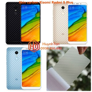 Miếng dán decal carbon mặt sau Xiaomi Redmi 5 / 5 Plus chống trầy mặt sau