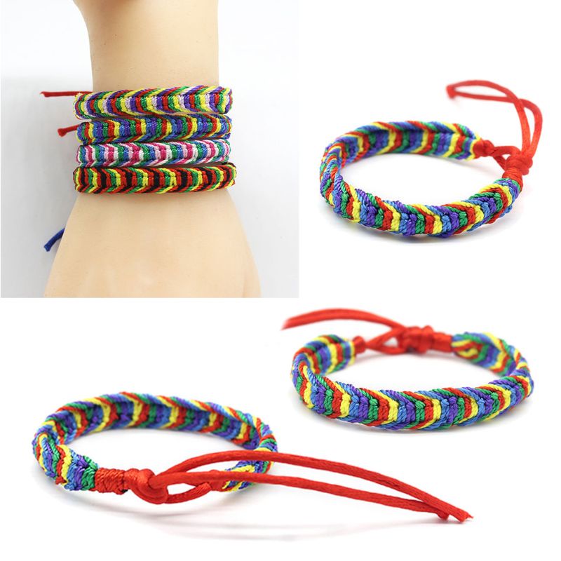 Set 10 Vòng Tay Bện Sợi Thủ Công Nhiều Màu Sắc Tùy Chỉnh Tiện Dụng