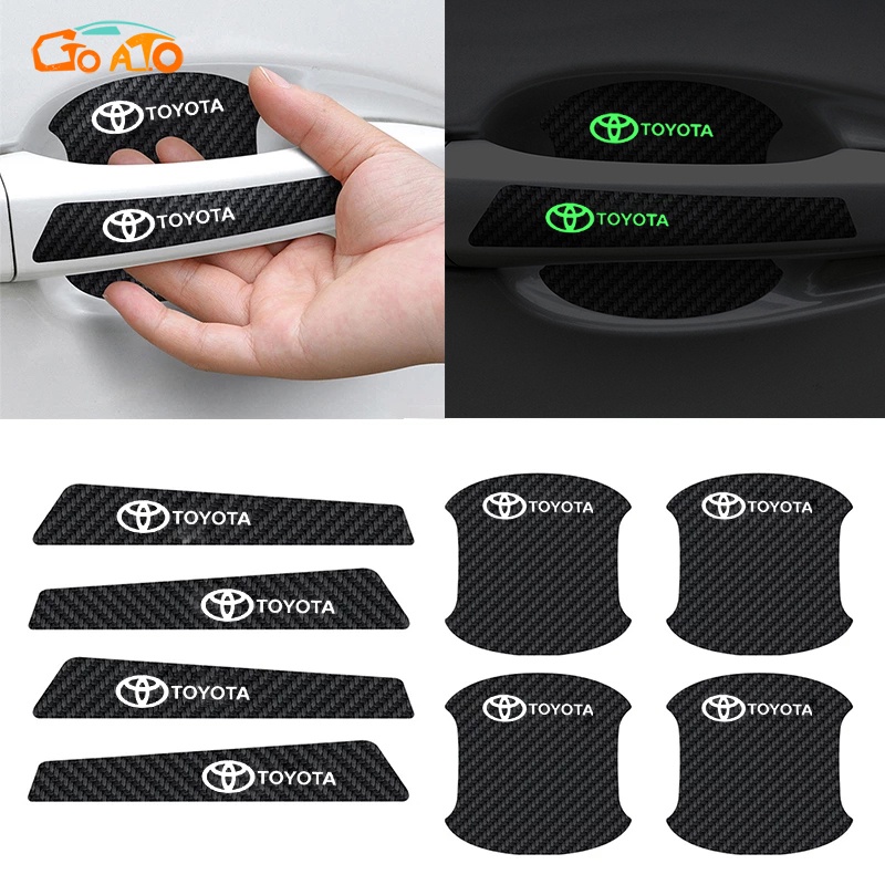 GTIOATO Bộ Bảo Vệ Tay Nắm Cửa ô Tô Sợi Carbon Bộ Bảo Vệ Bát Cửa Gương Hậu Xe HơI MiếNg DáN ChốNg XưỚC Phụ KiệN Ô Tô Cho Toyota Raize Corolla Cross Vios Veloz Innova Camry Hilux Yaris Fortuner Wigo Altis RAV4 Avanza Hiace