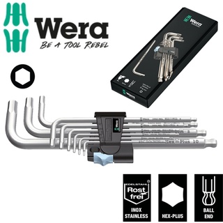 Bộ lục giác thép không gỉ Wera 05073544001 3950/9 Hex-Plus Stainless gồm 9 cái