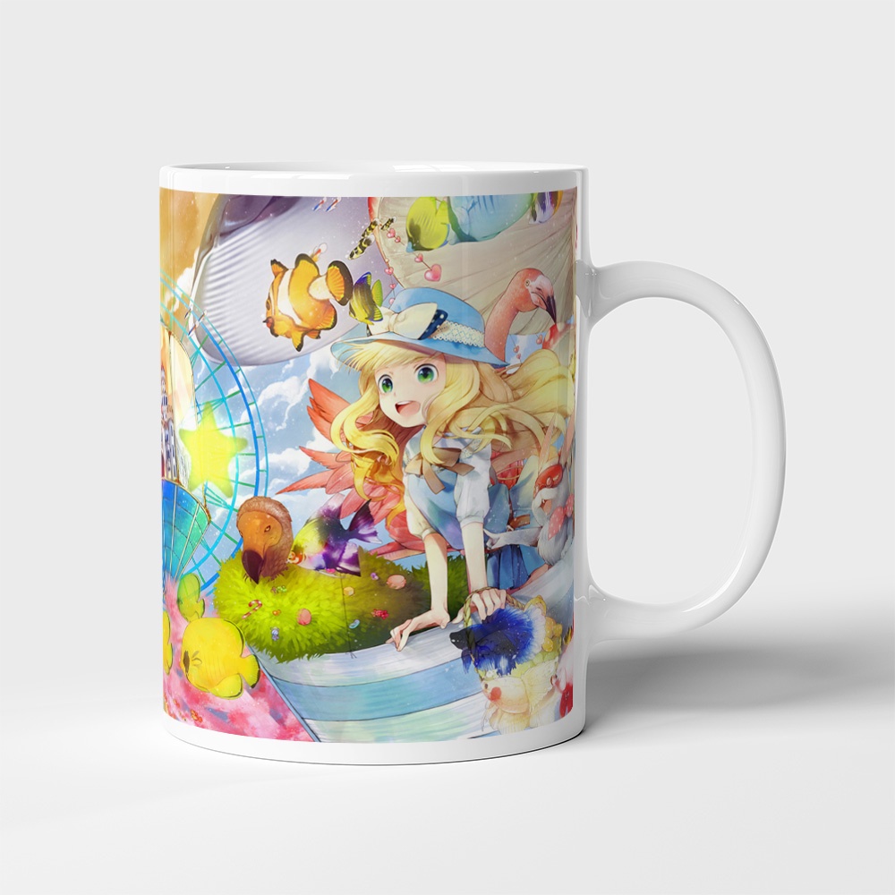 Cốc uống nước Anime, ly in hình ALICE IN WONDERLAND - Mẫu 1. Nhận in theo yêu cầu
